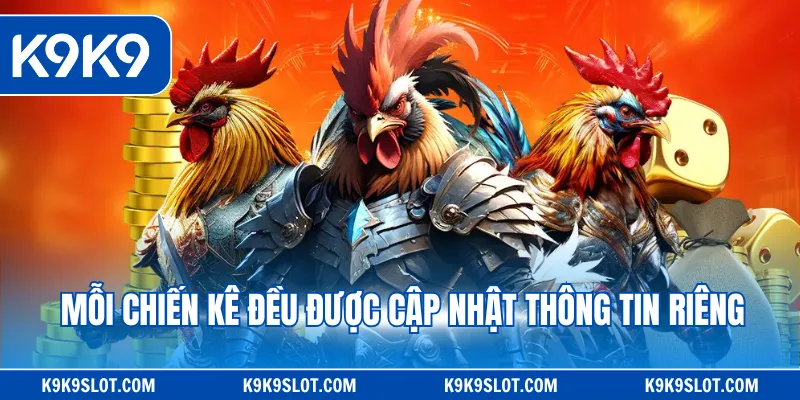 Mỗi chiến kê đều được cập nhật thông tin riêng